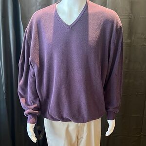 Men's Marcello Sport 300 Plum Popcorn V-Neck Sweater